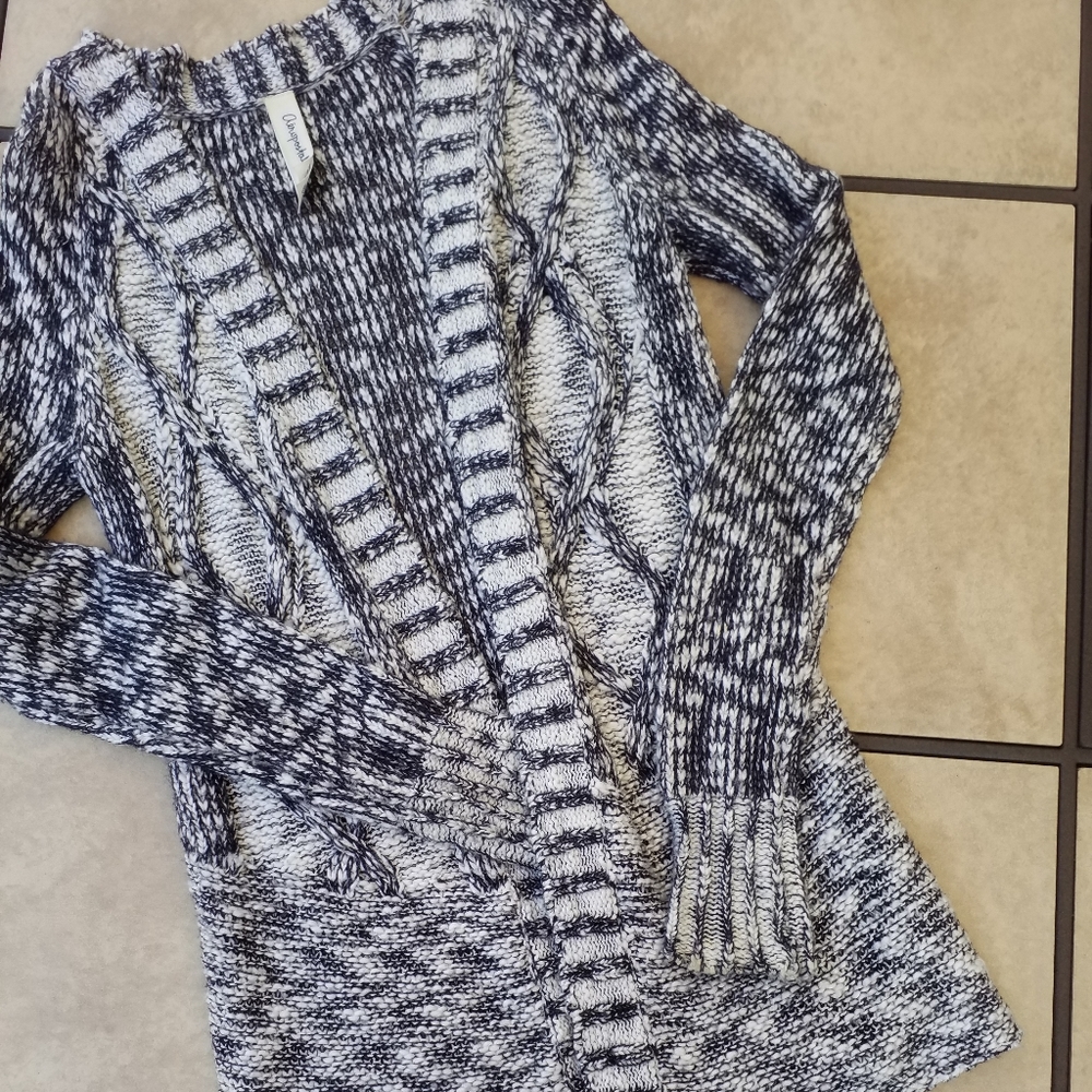 Aeropostale CARDIGAN Long Size XS black and white Sweater